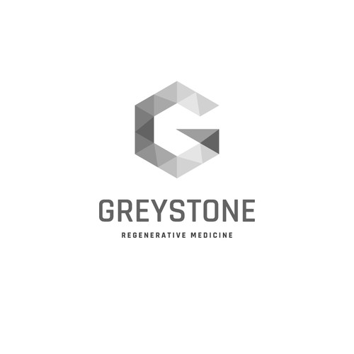 I like the lettering of Greystone here.  And then below Greystone a grey, stone-like structure with mortar or joints in -ontwerp door Junaid.J