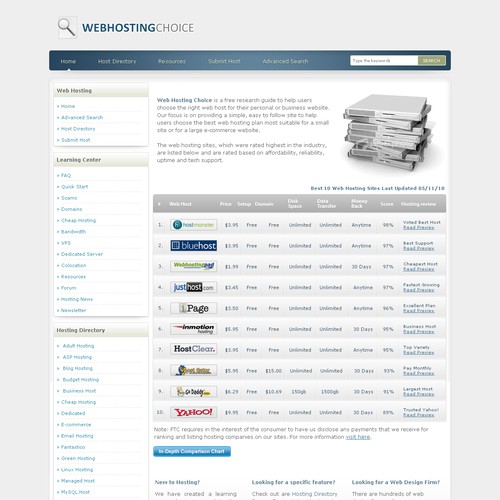 Redesign WebHostingChoice.com Design by Crafted Design