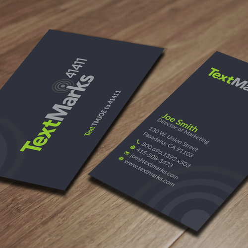 Create new business cards for text message provider Business card contest