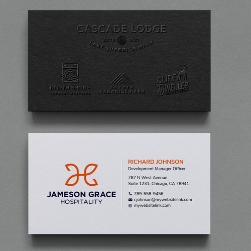 Create a modern and clean business card for a parent company with 4 subsidiaries Design by Xclusive16