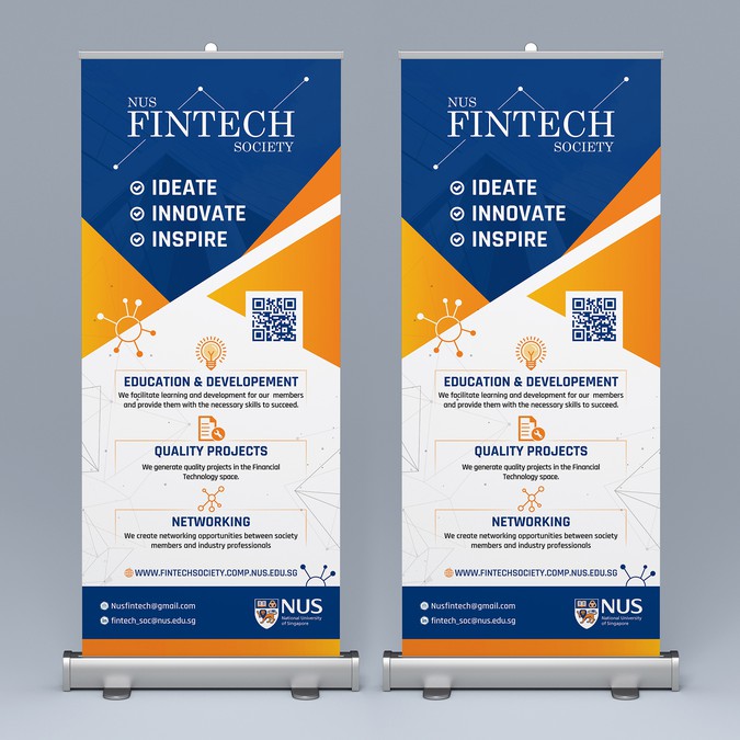 Fintech society standing banner design | Signage contest