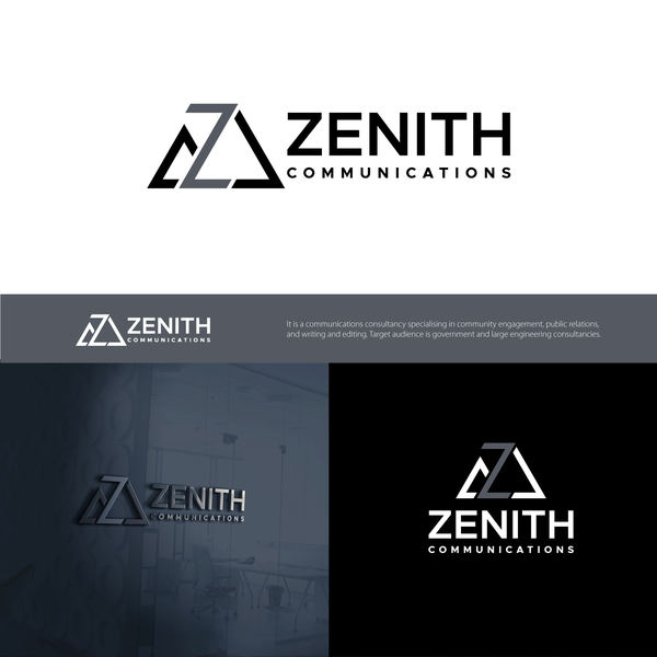 Design by Ezra Design™ titled "Logo and brand guide design contest for Zenith Communications."