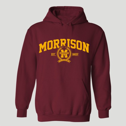 Vintage hoodie design in college style Clothing or apparel