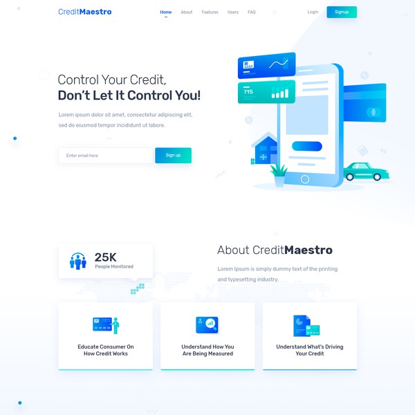 Credit Management Website Design and HTML