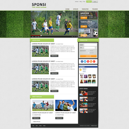 Diseño de página web propuesta en el concurso por Artyom Ost