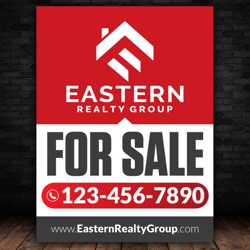 Eye catching and easy to read real estate lawn sign | Signage contest