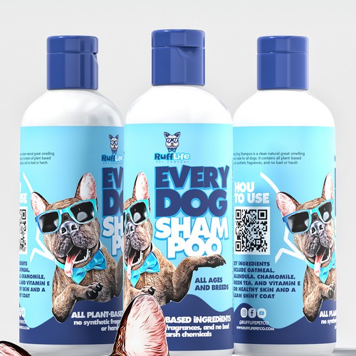 Ruff Life Pet Company Natural Every Dog Shampoo Design por Meln