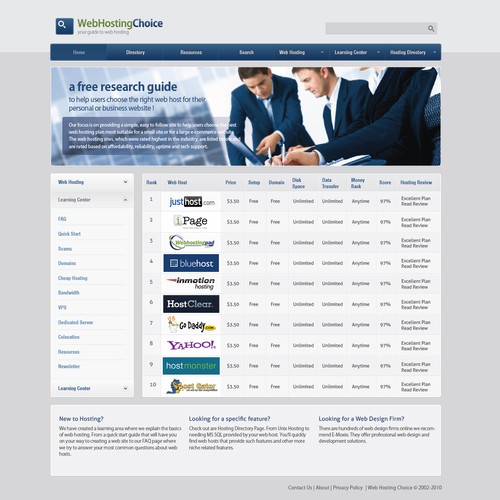 Redesign WebHostingChoice.com Design by blugraphic