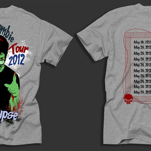 Zombie Apocalypse Tour T-Shirt for The News Junkie  Design by dropsyg