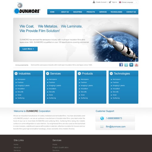 New website design wanted for DUNMORE Corporation Ontwerp door J W T Design