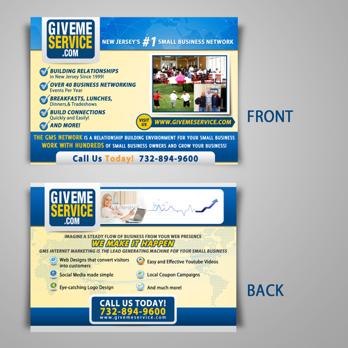 postcard or flyer for givemeservice.com Ontwerp door yummy