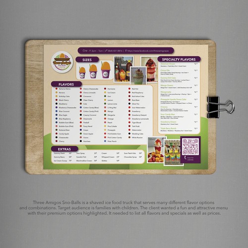 Attractive Menu Design for Shaved Ice Food Truck Design by Daisy Laparra