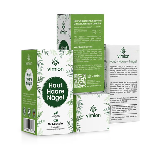 Packaging design for a German brand of high-quality food supplements Design by Designlifelk