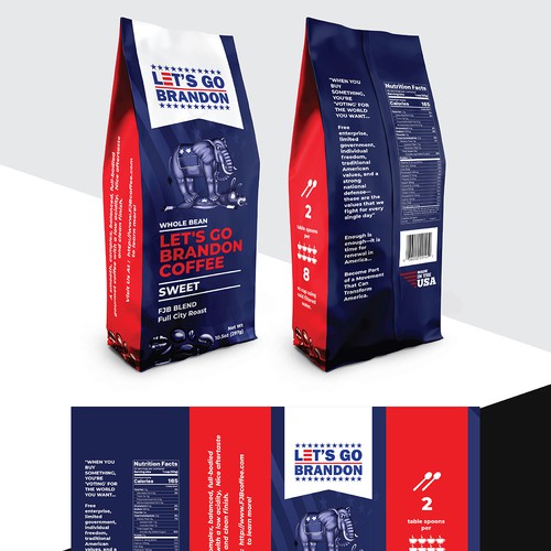 Coffee Bag design that appeals to "Let's Go Brandon" Coffee Drinkers Design réalisé par TheThreeMedia