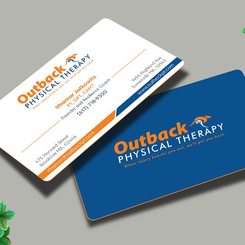 Business card for 2 clinic physical therapy office Design by Design sp