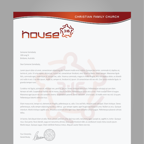 Help House 3:16 with a new stationery Design por Umair Baloch