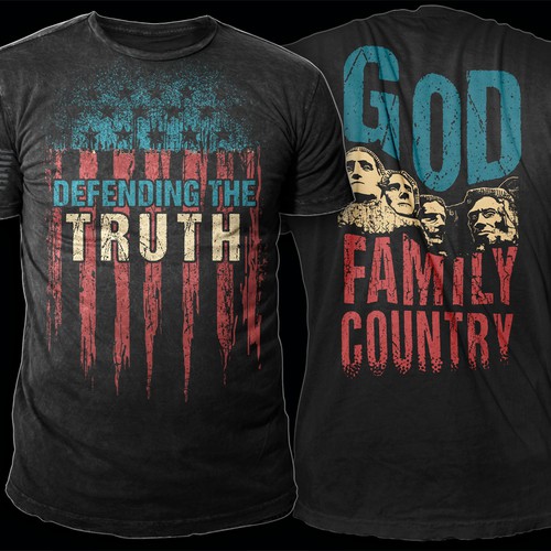 Develop a patriotic shirt that represents: The individual patriot, God, Family, Country Design by *DCLA*