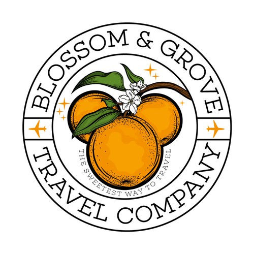 Vintage Orange Blossom Logo design for Travel Company Design réalisé par Mararti