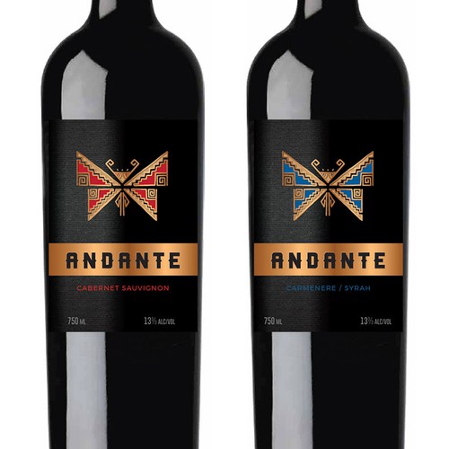 Wine label designer needed for Andante: award-winning, expertly curated wines from Chile Design by Sonia Maggi