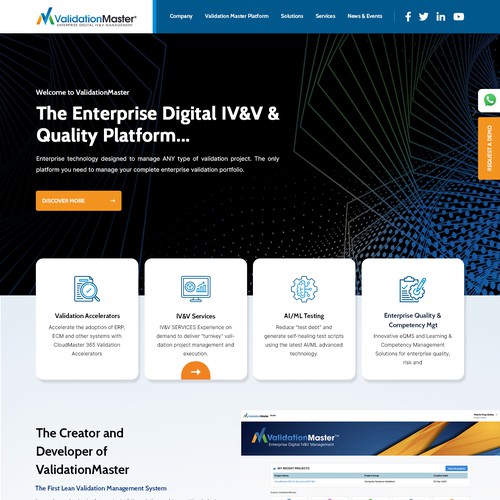 ValidationMaster Digital IV&V Website Re-Design Project Design by Udaan Technologies