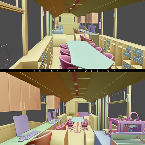 mobile scientific and technological bus (3d) Design by erealexandru