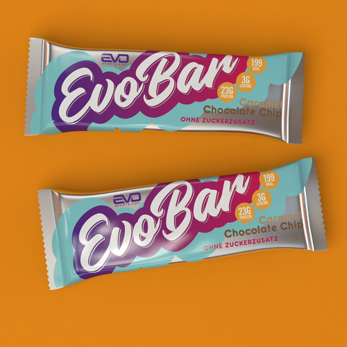 Modern, creative packaging design for a delicious + unique protein bar Design by Han van Oss