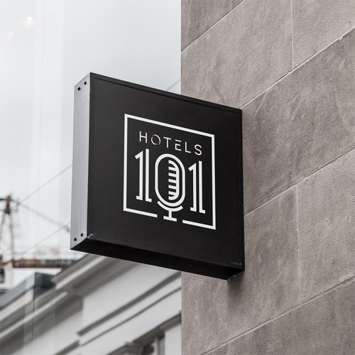 Create a logo for a podcast called - Hotels 101 - incorporate a hotel in the logo Design by des13n ©