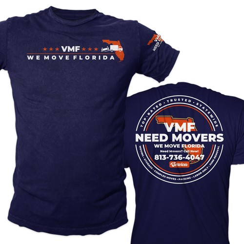 Bold, Professional T-Shirt Design for Veteran-Owned Moving Company (VMF Movers) Design by KartiK 2002