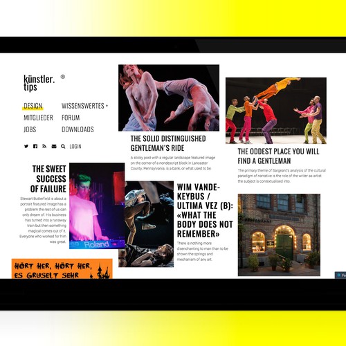 Kreativ - Innovatives Webdesign für interaktive Kulturplattform gesucht