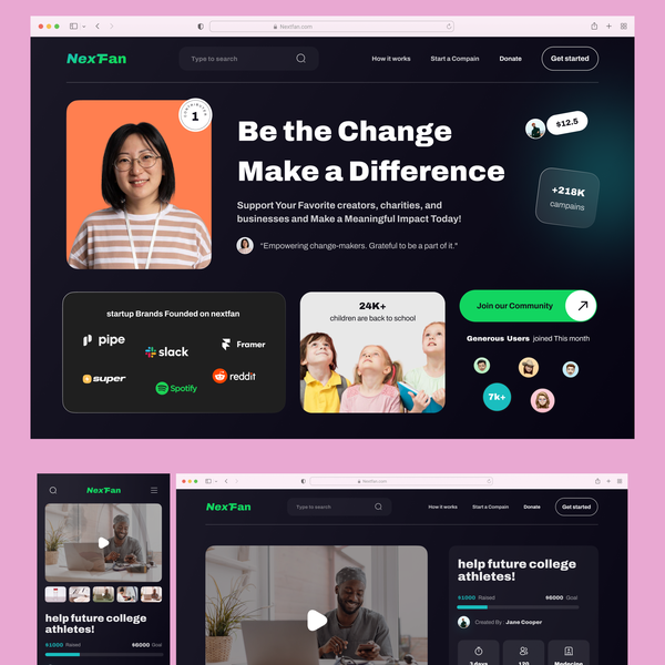 Design by chakir ben titled "web page for next fan"