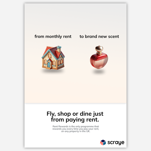 Design by Stephan VP titled "Print ad for rewards programme for rent payers."