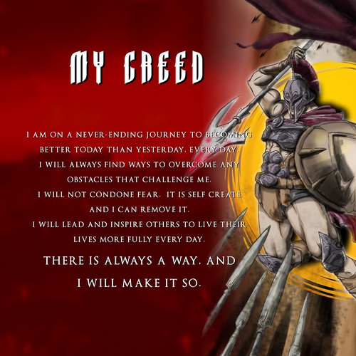 My Creed - Spartan Warrior Design por Rocket Roj