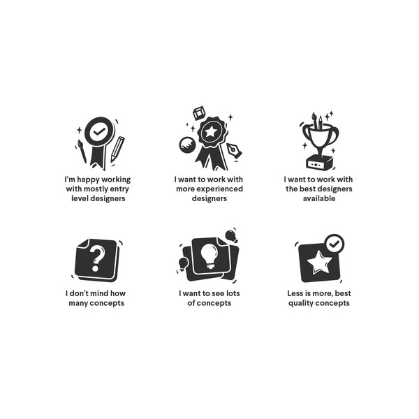 Icon set for 99designs package selection