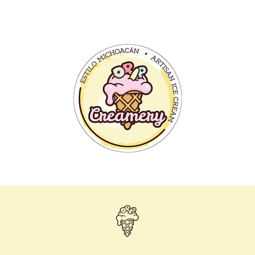 Design a hipster modern logo for an ice cream shop that people will melt for. デザイン by AR3Designs
