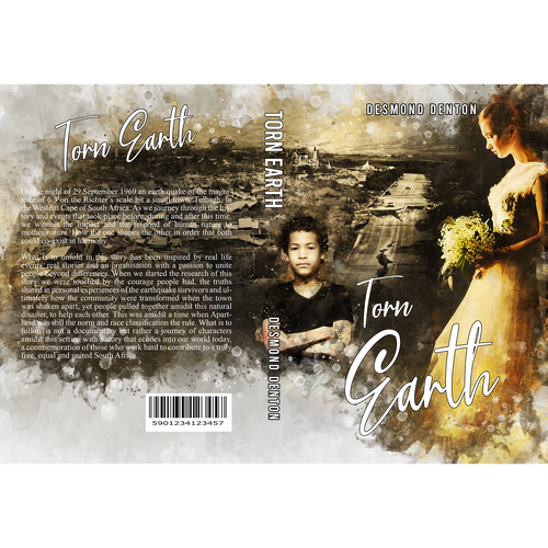 Dramatic book poster for an epic historical inspired earthquake tale (1969 TULBAGH SOUTH AFRICA) Design by H-Izz Design