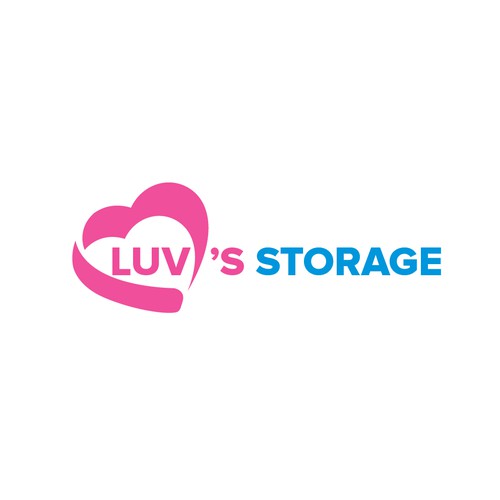 Luv’s Storage - modern logo with bright color Design by mami.studio