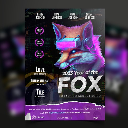 Life360 2023 Year of the Fox Poster Design by qannyDesign