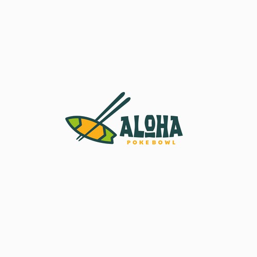 Design Create a young and trendy logo for a "Poke Bowl" restaurant in Hawaiian style di mervelcin