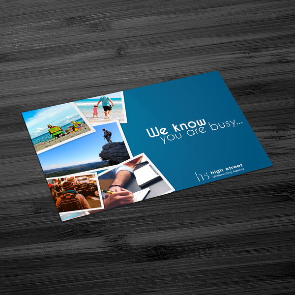 Design by EduarDesigns titled "Simply but powerful Postcard for High street"