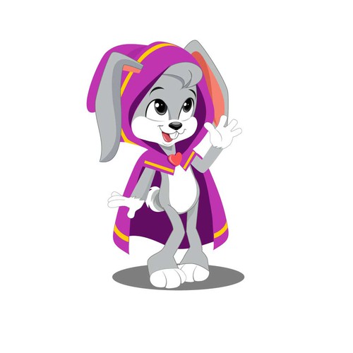 BroomvectoRさんのCloak-Wearing Bunny Character (Vector) for Children's Book!デザイン