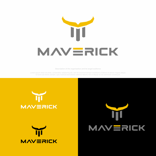 Need a modern abstract bull and M logo for our concrete construction company named Maverick. Design by petar k