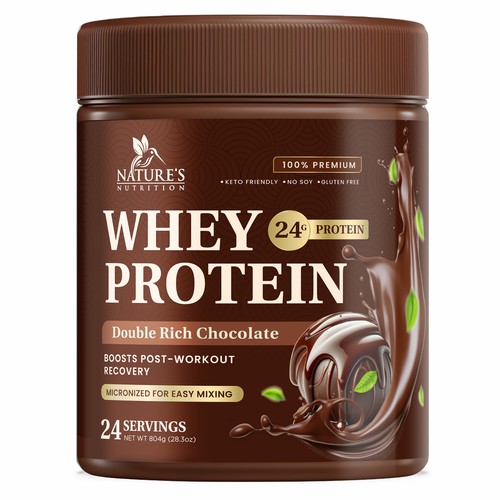 Tasty Whey Protein Chocolate Design Needed for Nature's Nutrition Design réalisé par Davi Giolo ★