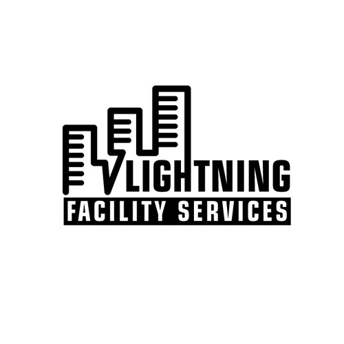 Cool logo using a lightning bolt for commercial maintenance/cleaning company. Design by Faizio