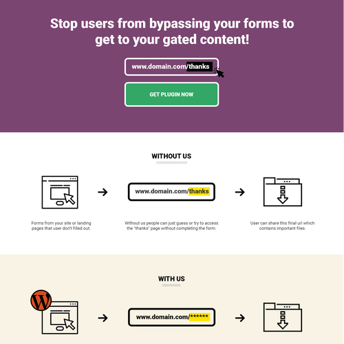 Design a landing page for Wordpress plugin - Abrupt, simple, fast, niche Design by jezz