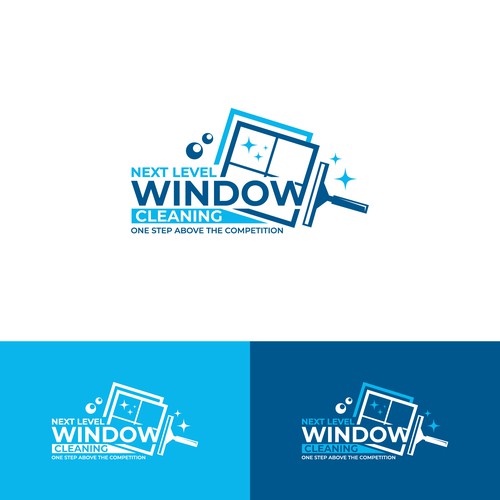 eye-catching window cleaning logo, appeals to homeowners. Design by rzaltf