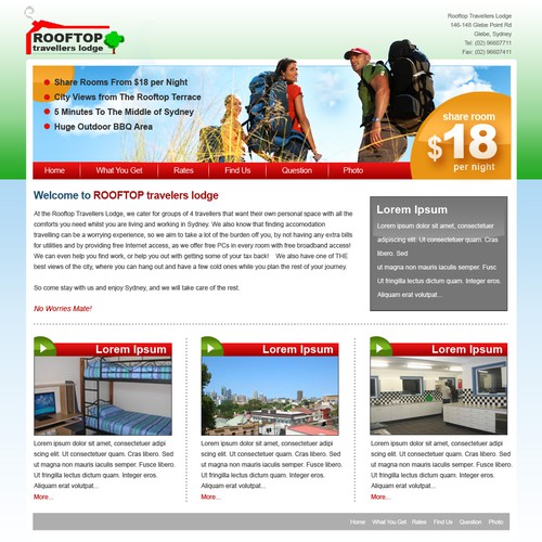 Backpacker website needs a fresh look Design by Ogranak