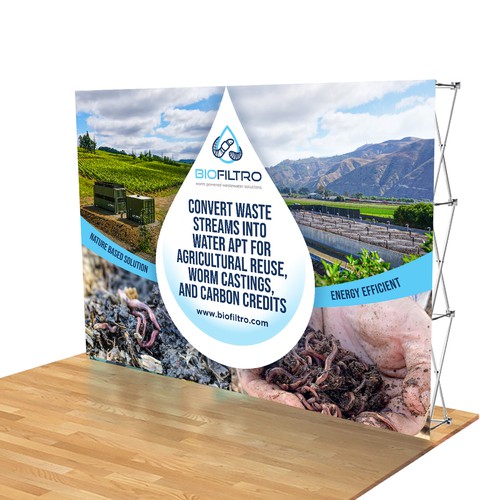 Design a Clean Trade Show Backdrop/Podium for a Regenerative Agriculture/Wastewater Company Design by isuk