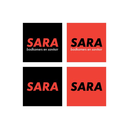 Logo moet SARA zijn ipv saar, letters moeten beeldmerk worden, ‘Badkamers & Sanitair’ eronder!! Design by MaximMulder