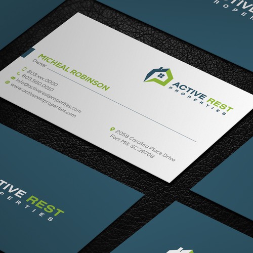 Modern Business Cards for Active Rest Properties Design by ™SF_Design™