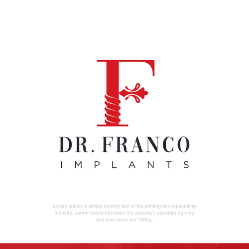 Luxury Dental Implant Logo Brand for World-Class Implant Surgeon appeal Patients and Other Doctors Design by evano.